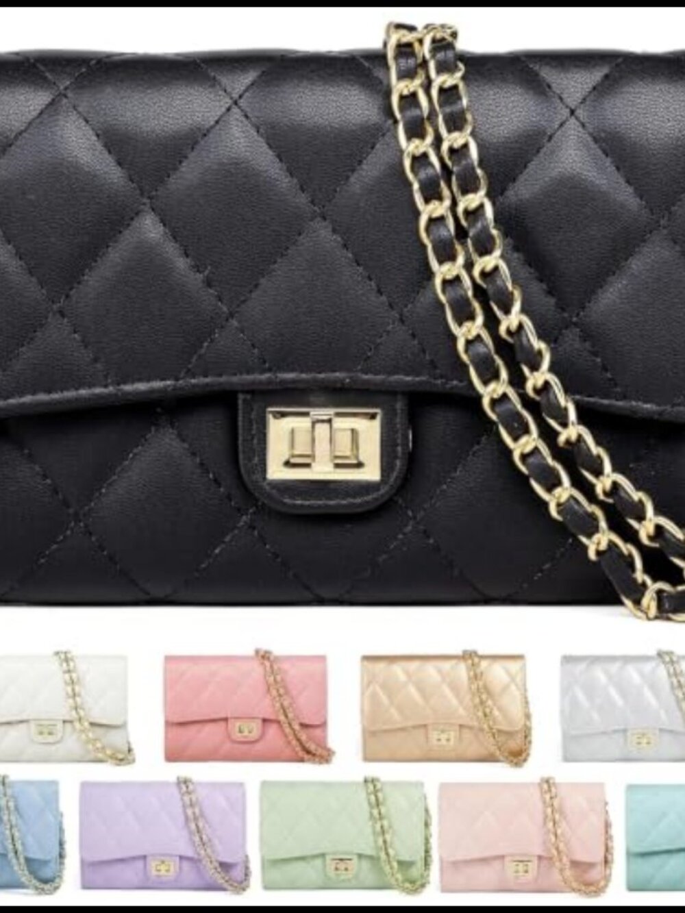 Small PU Leather Crossbody Bag Chain Strap Phone Purse